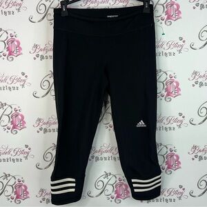 Adidas capri pants response climate Black and White Striped Leggings